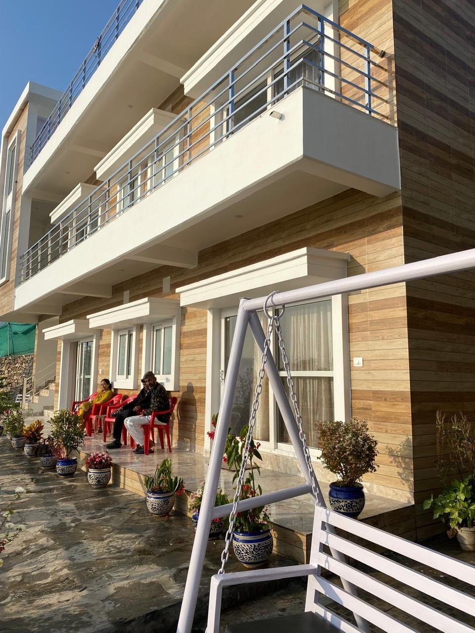 Exterior with swing